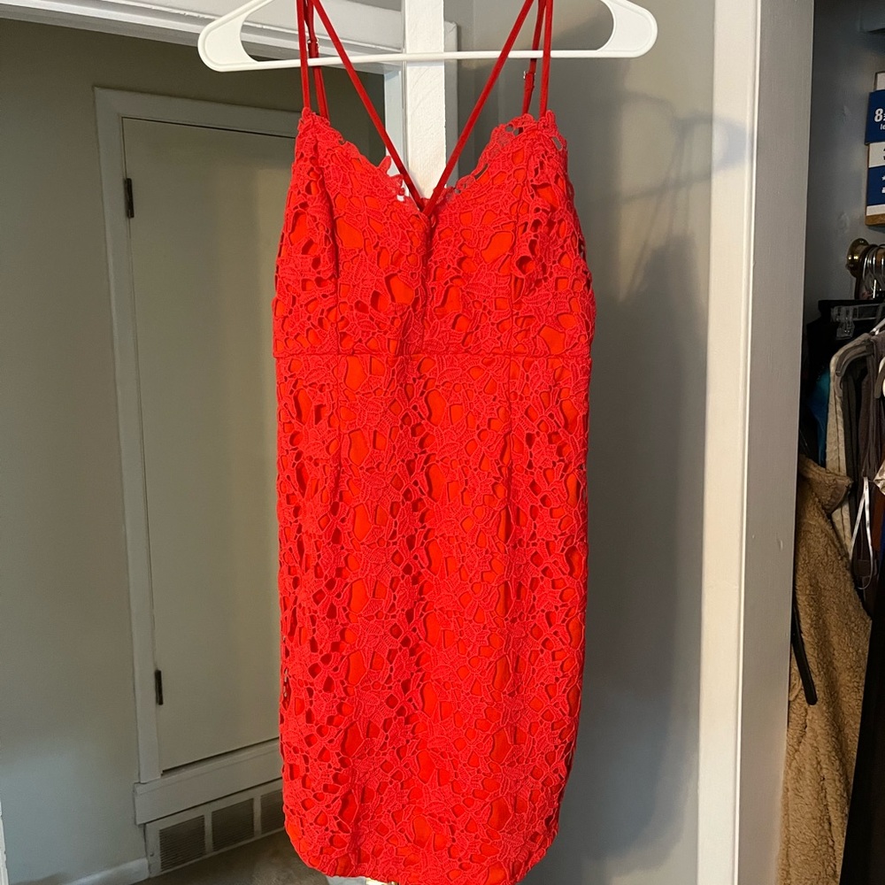 HELLO MOLLY Red Eyelet Dress Size 10